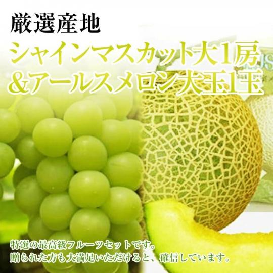 食の宝石箱【シャインマスカット大１房＆アールスメロン大玉1玉】７月下旬から発送いたします